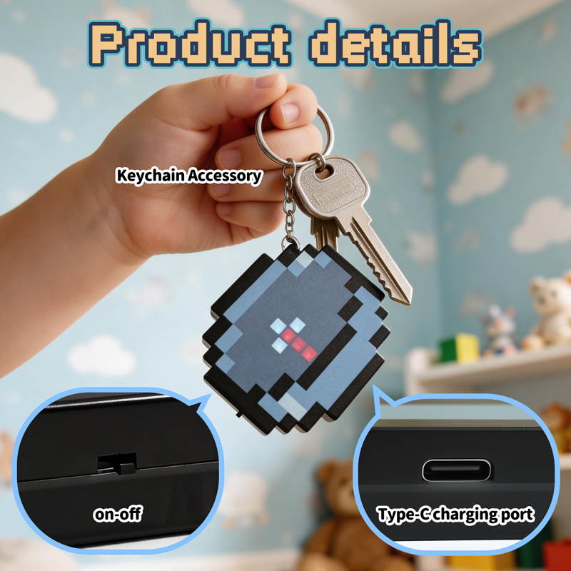 Gaming Accessories To Gift - Nuovo 2026 Bussola Pixel Ricaricabile Portachiavi,